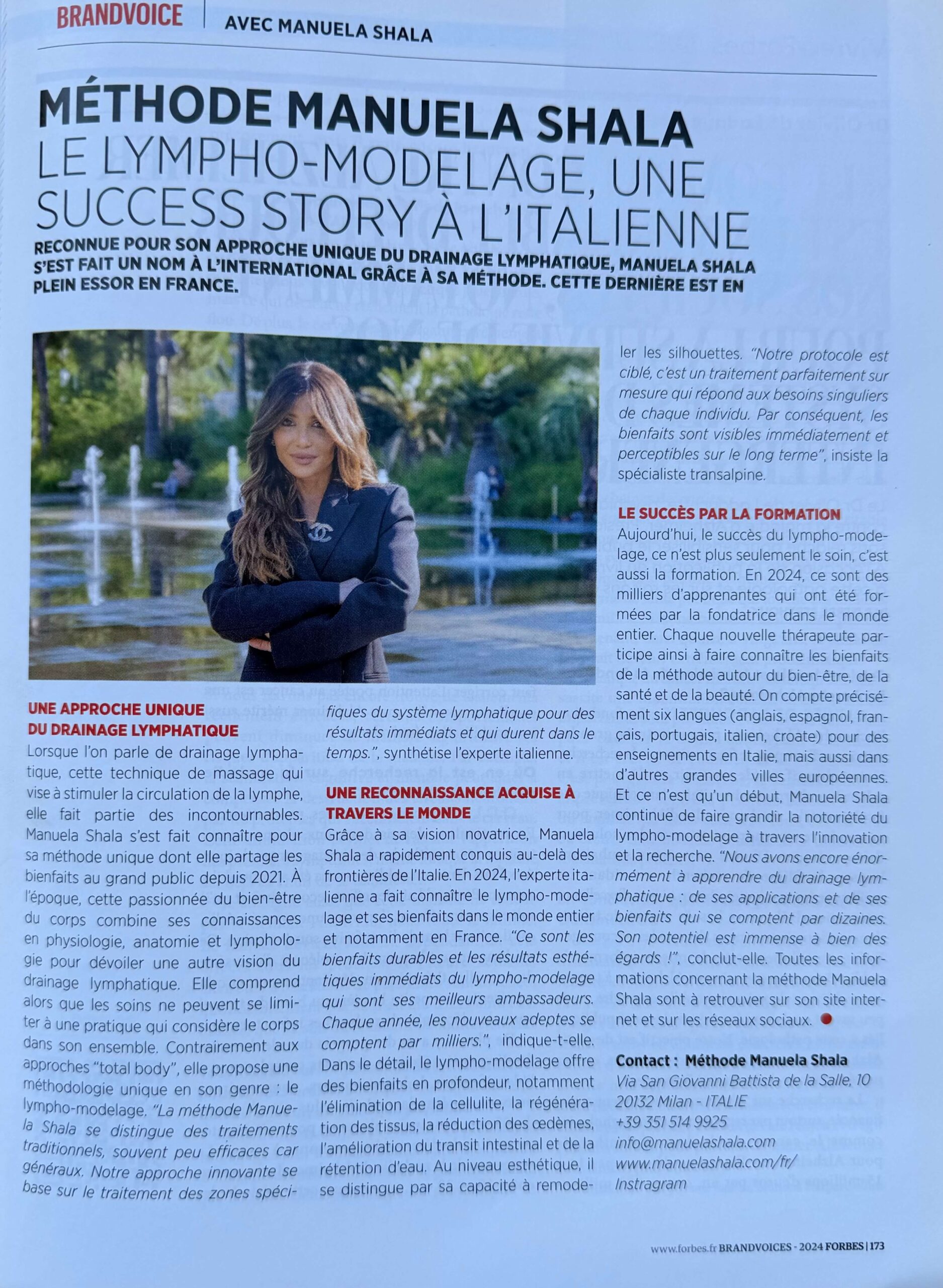 Articolo originale Forbes France dedicato a Manuela Shala